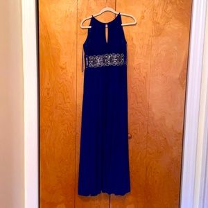 Blue dress with embellished detailing
